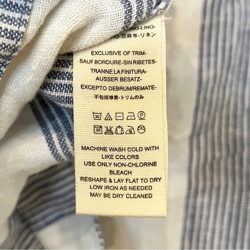 FREE PEOPLE Uptown Days Blue and White Striped Wrap Mini Skirt Size 2 XS - Picture 8 of 8